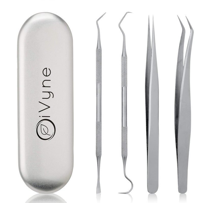 iVyne Premium Vinyl Weeding Tool Kit - Precision Stainless Steel Weeder - Hook and Pick with Fine Tweezers Crafting Set for Cricut Vinyl - by iVyne (Silver) - Image 1